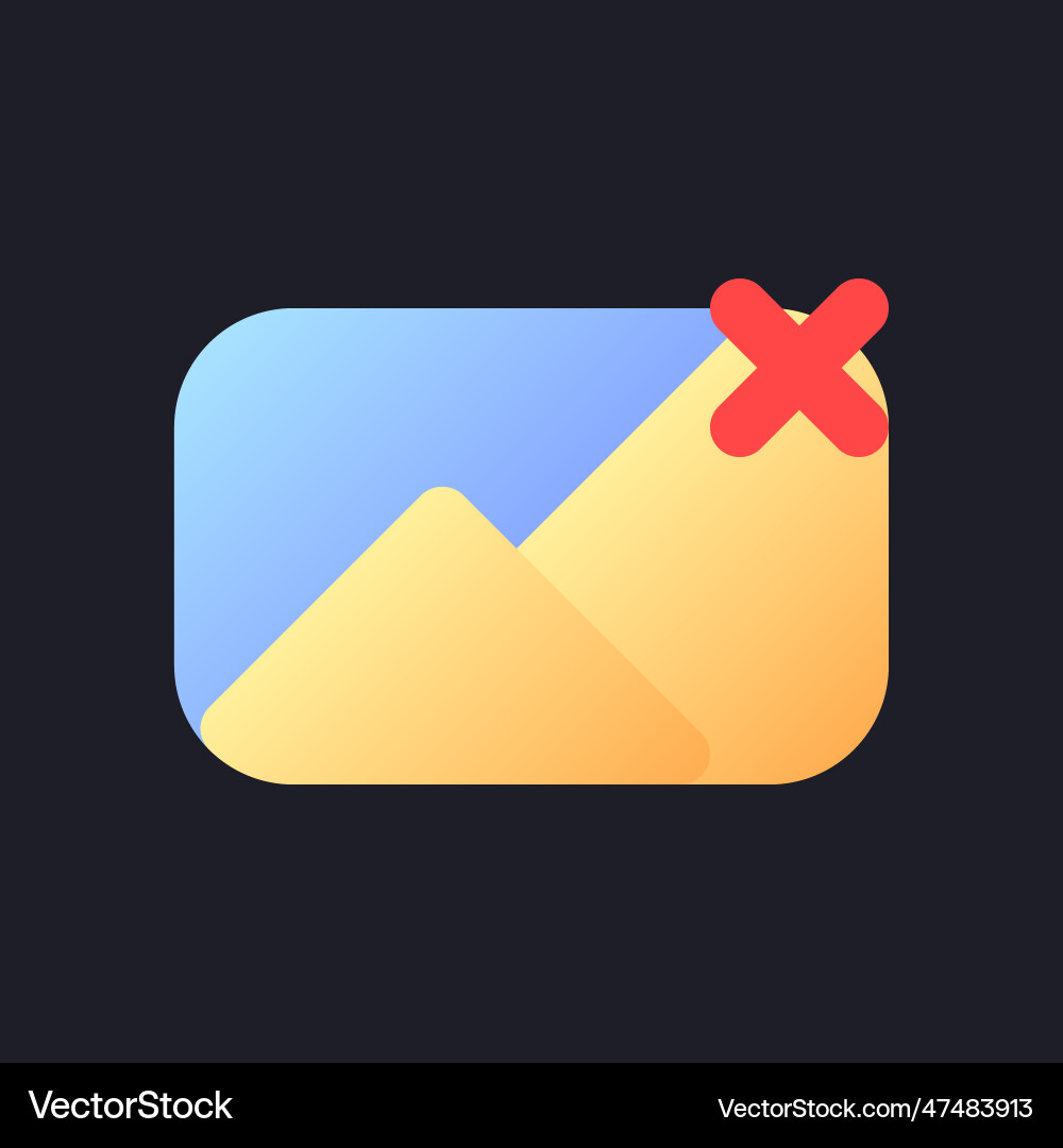 Remove photo file flat gradient fill ui icon Remove photo file flat gradient fill ui icon vector image