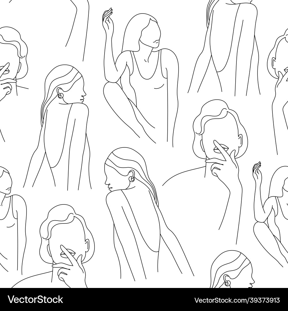 Seamless pattern continuous line art Seamless pattern continuous line art vector image