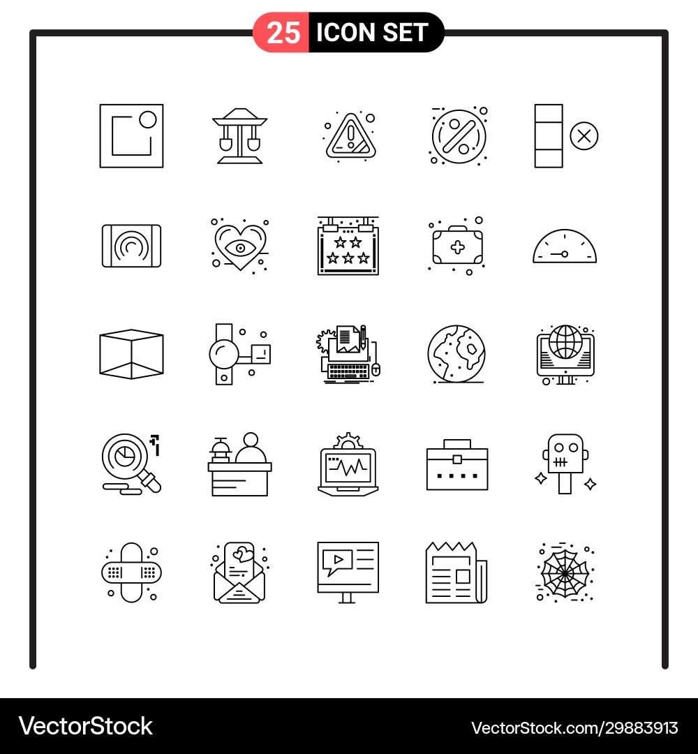 Set 25 line style icons for web and mobile Set 25 line style icons for web and mobile vector image