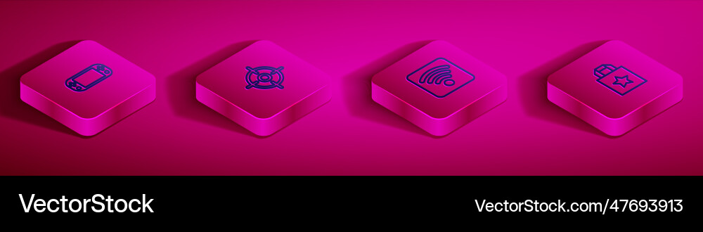 Set isometric line portable video game console Set isometric line portable video game console vector image