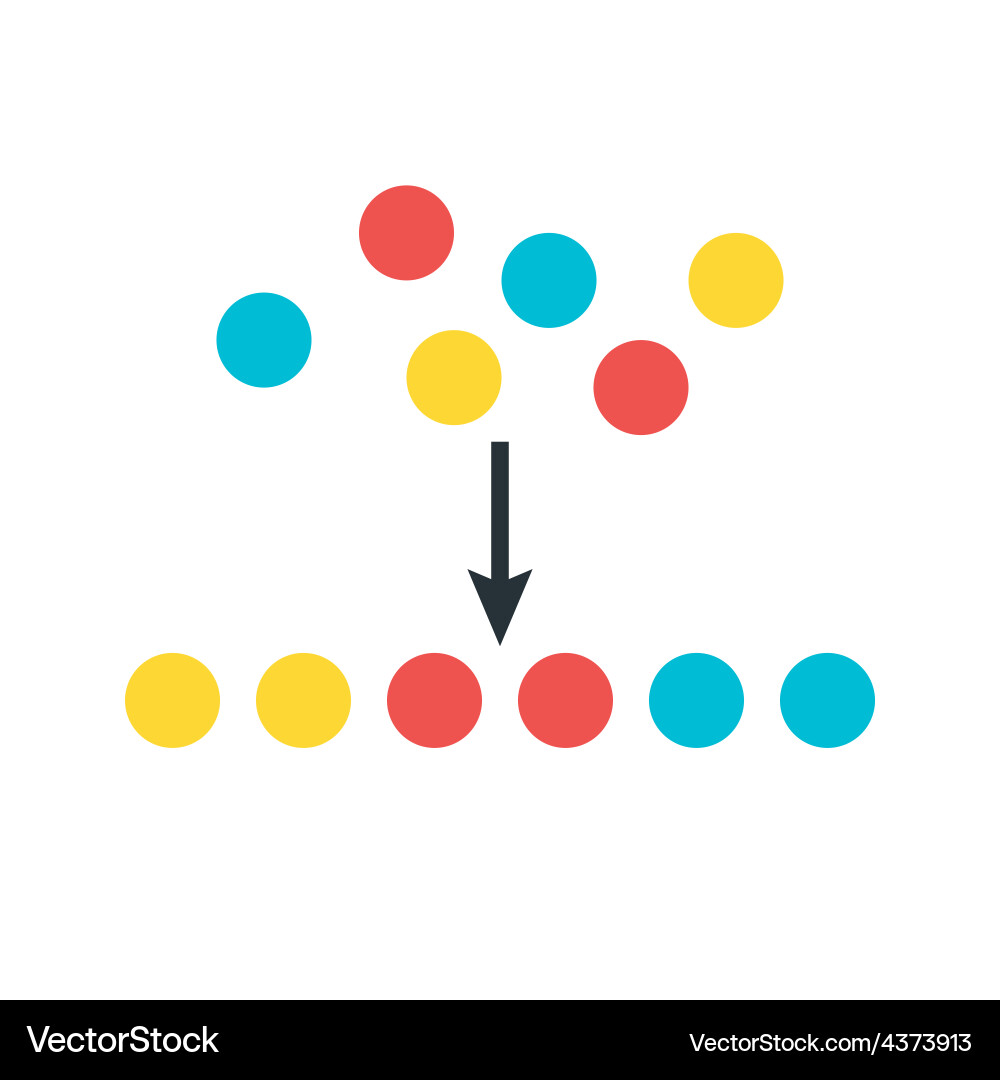 Sorting elements vector image