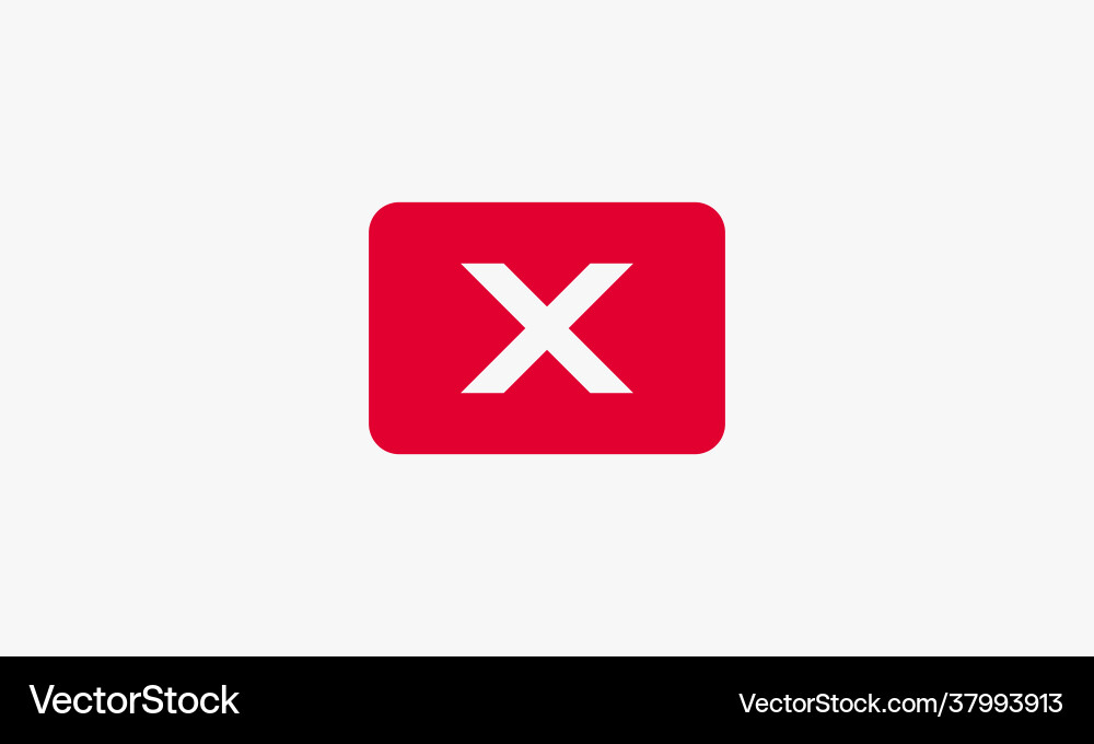 Square crossmark red button close exit design Square crossmark red button close exit design vector image