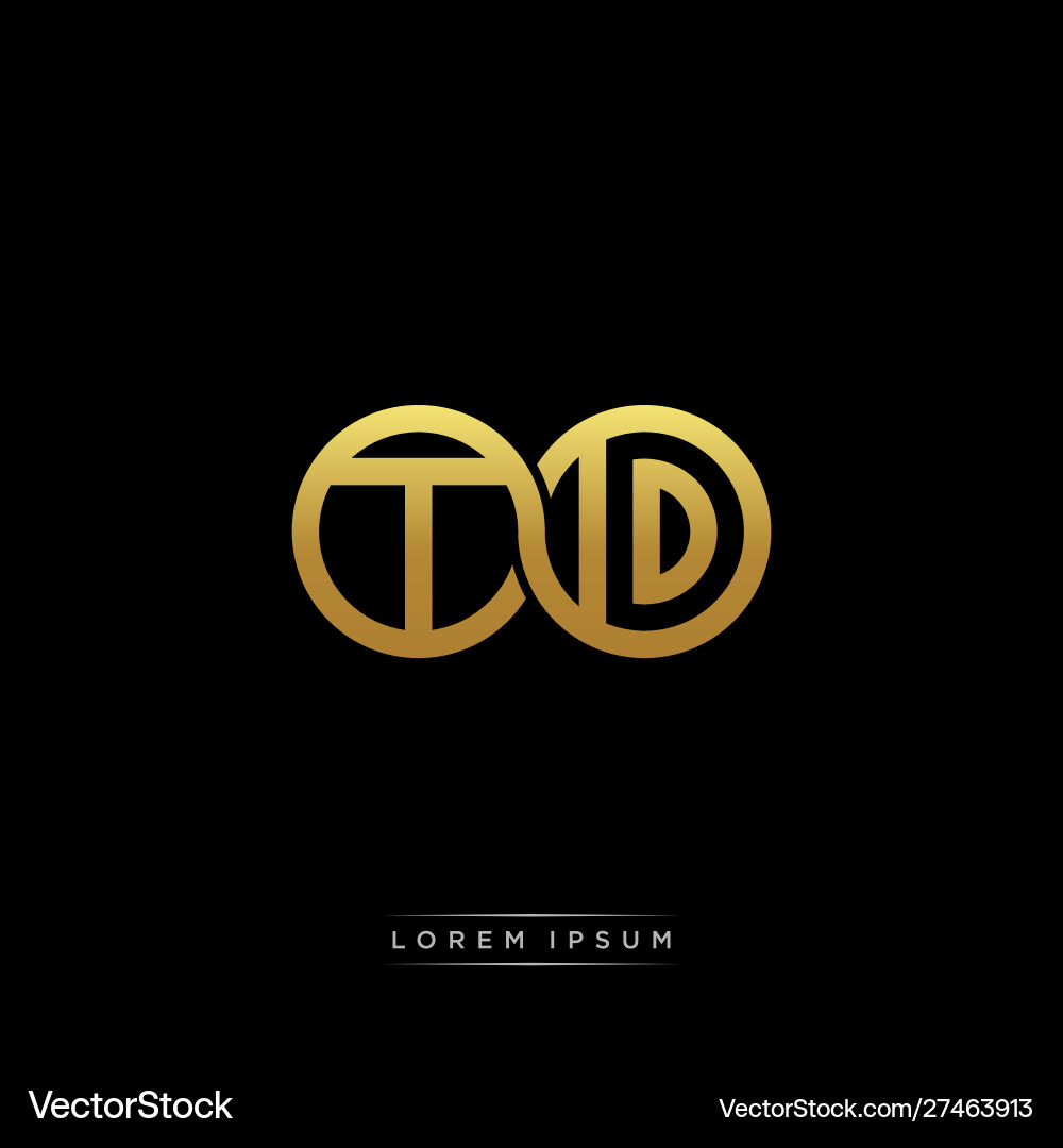 Td initial letter linked circle capital monogram Vector Image