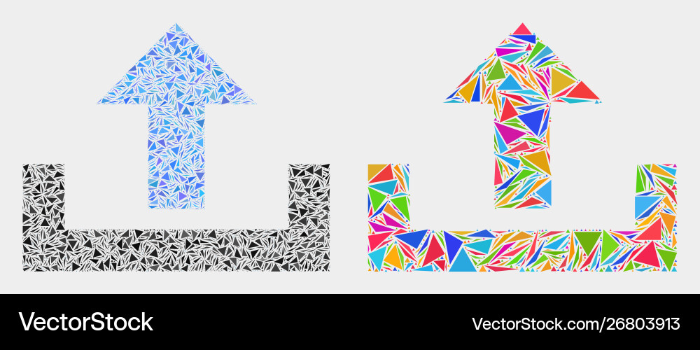 Upload mosaic icon triangle elements Upload mosaic icon triangle elements vector image