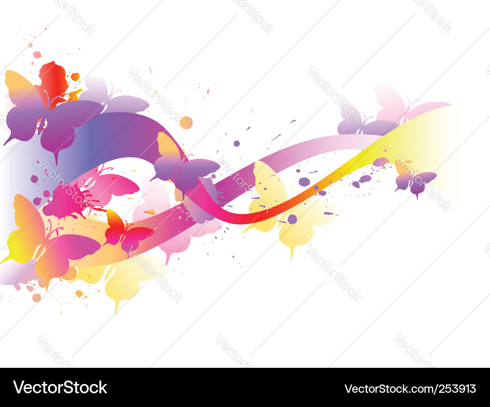 Vibrant Butterfly Splash Vector Image
