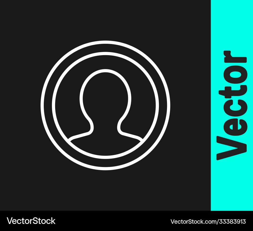 White line create account screen icon isolated White line create account screen icon isolated vector image