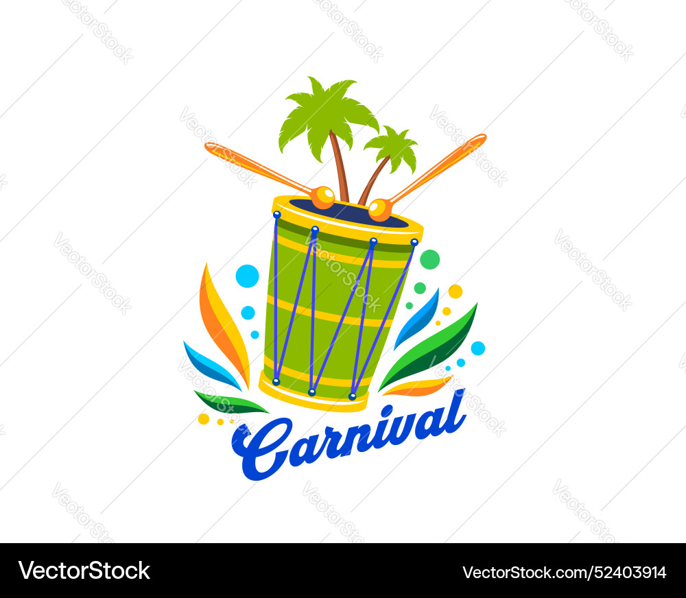 Brazilian Carnival Drum Event Vector Image