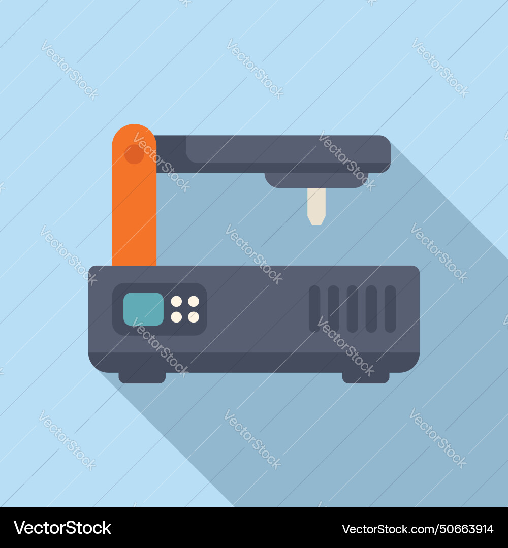 Cnc machine icon flat mill controller vector image