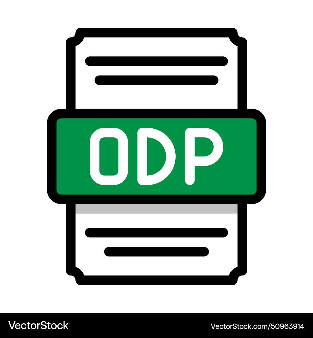 Document file format odp spreadsheet icon Document file format odp spreadsheet icon vector image