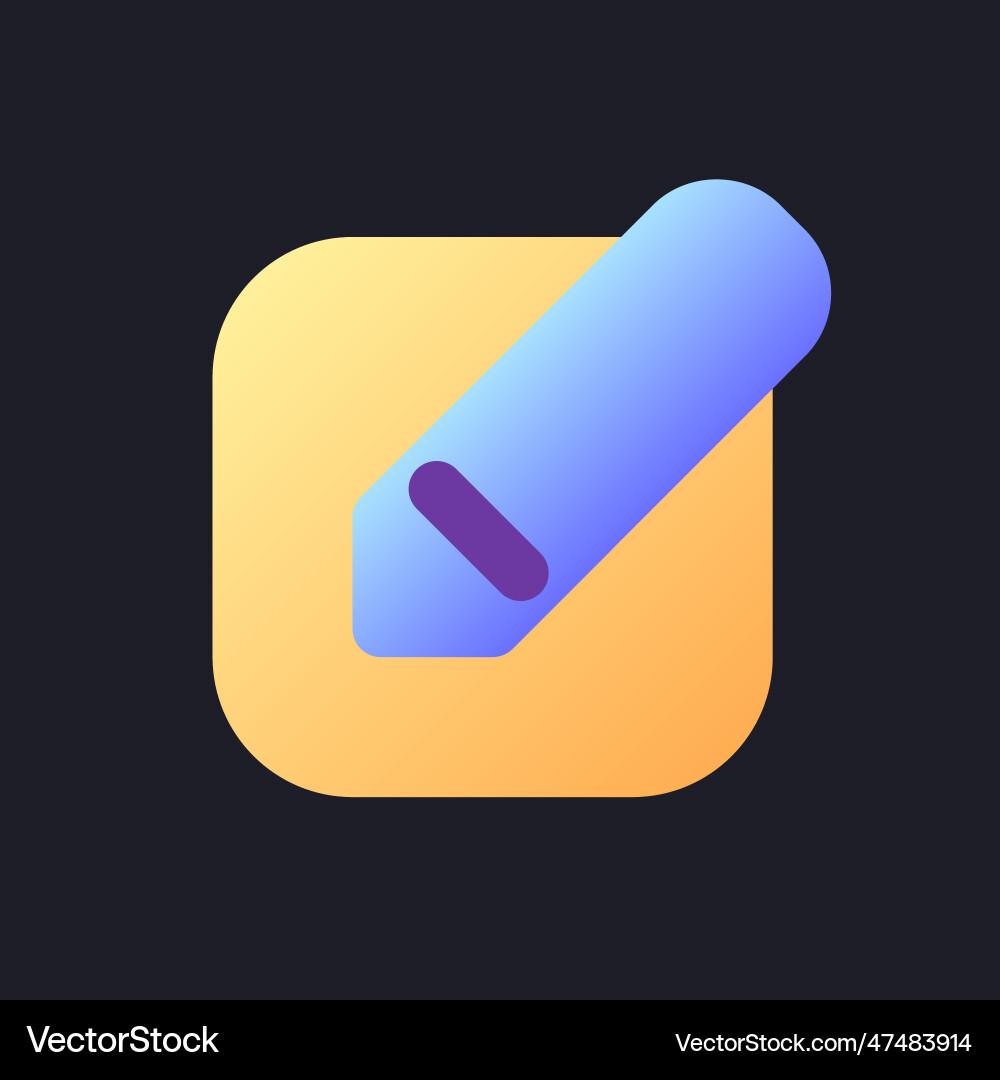 Edit flat gradient fill ui icon for dark theme Vector Image