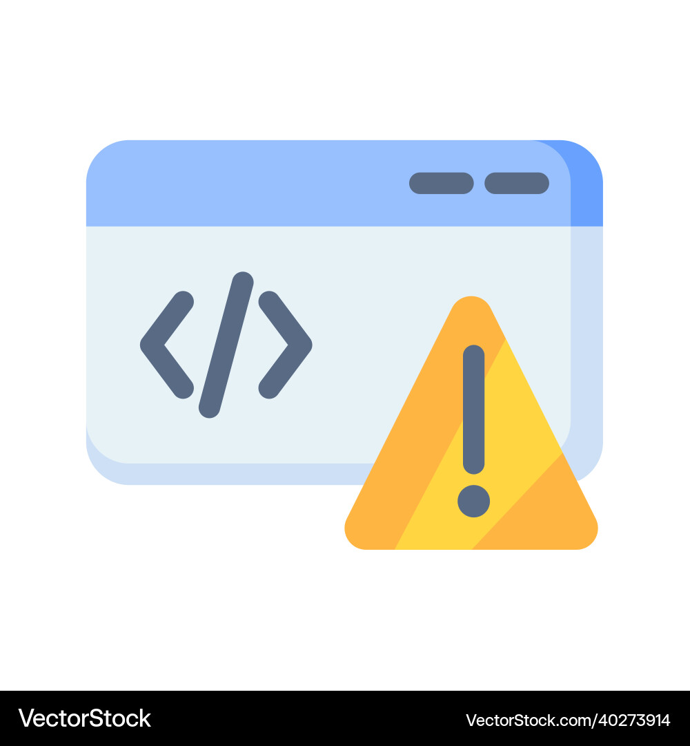 Error message alert code program single isolated Error message alert code program single isolated vector image