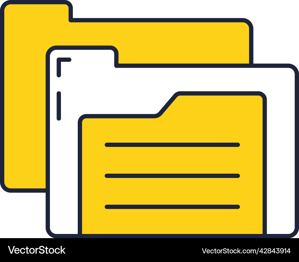 Folder with file document icon on white Vector Image