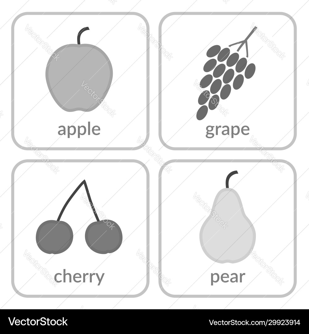 Fruits and berries objects icons set isolated Fruits and berries objects icons set isolated vector image