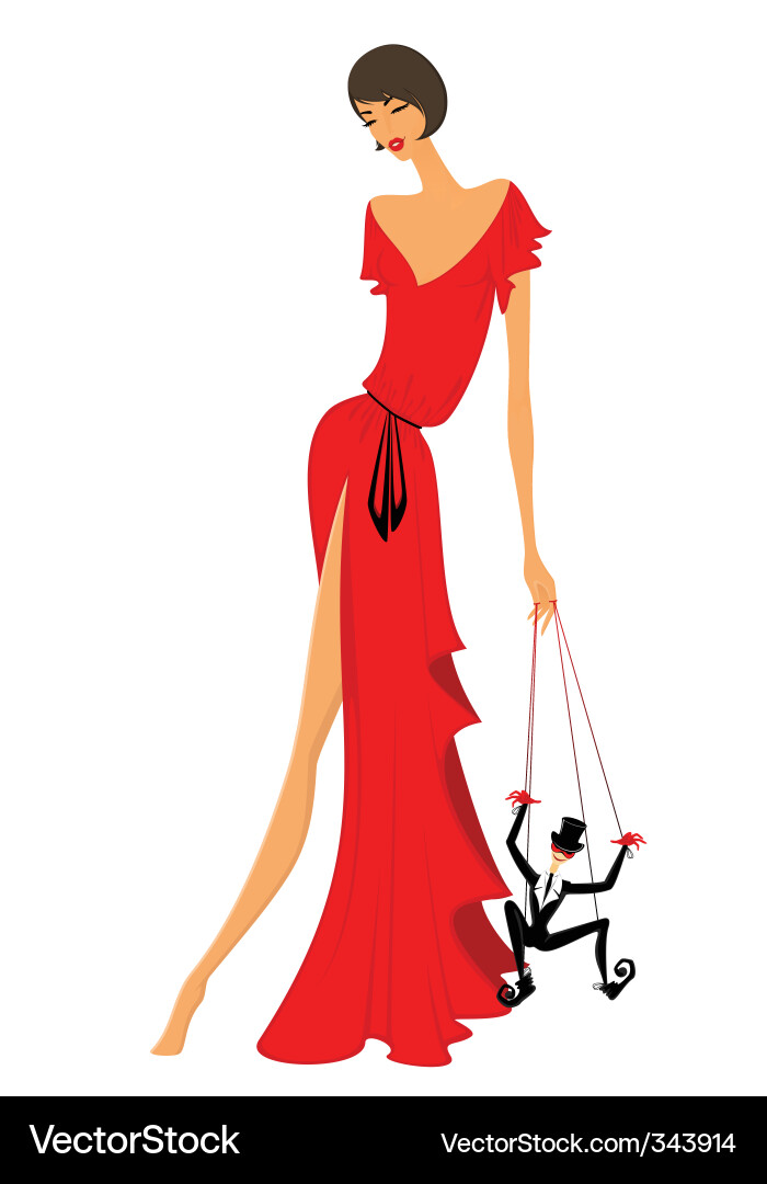 Gurl with puppet Vector Image
