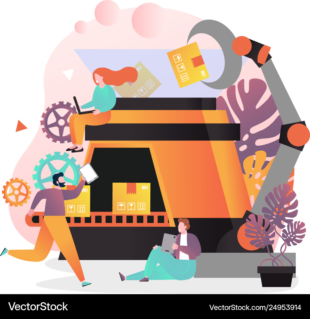 Industrial Robotics Automation Vector Image