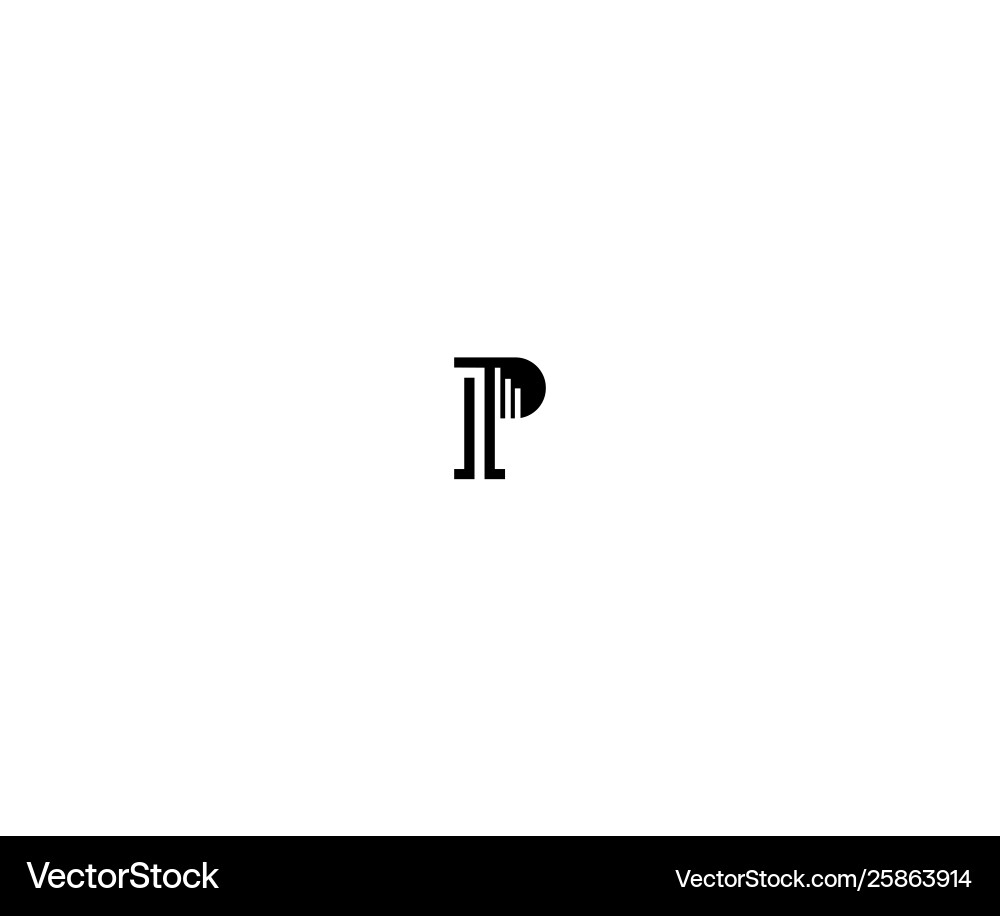 Initial p letter linked stylish linear monogram Vector Image