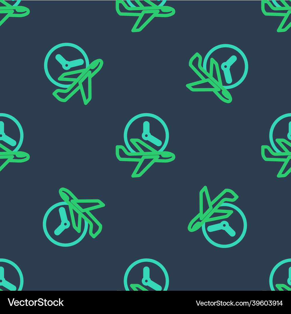 Line flight time icon isolated seamless pattern Line flight time icon isolated seamless pattern vector image