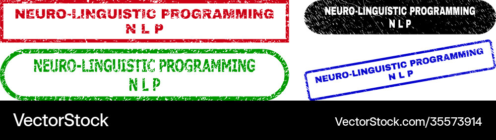 Neuro-linguistic programming n l p rectangle stamp vector image