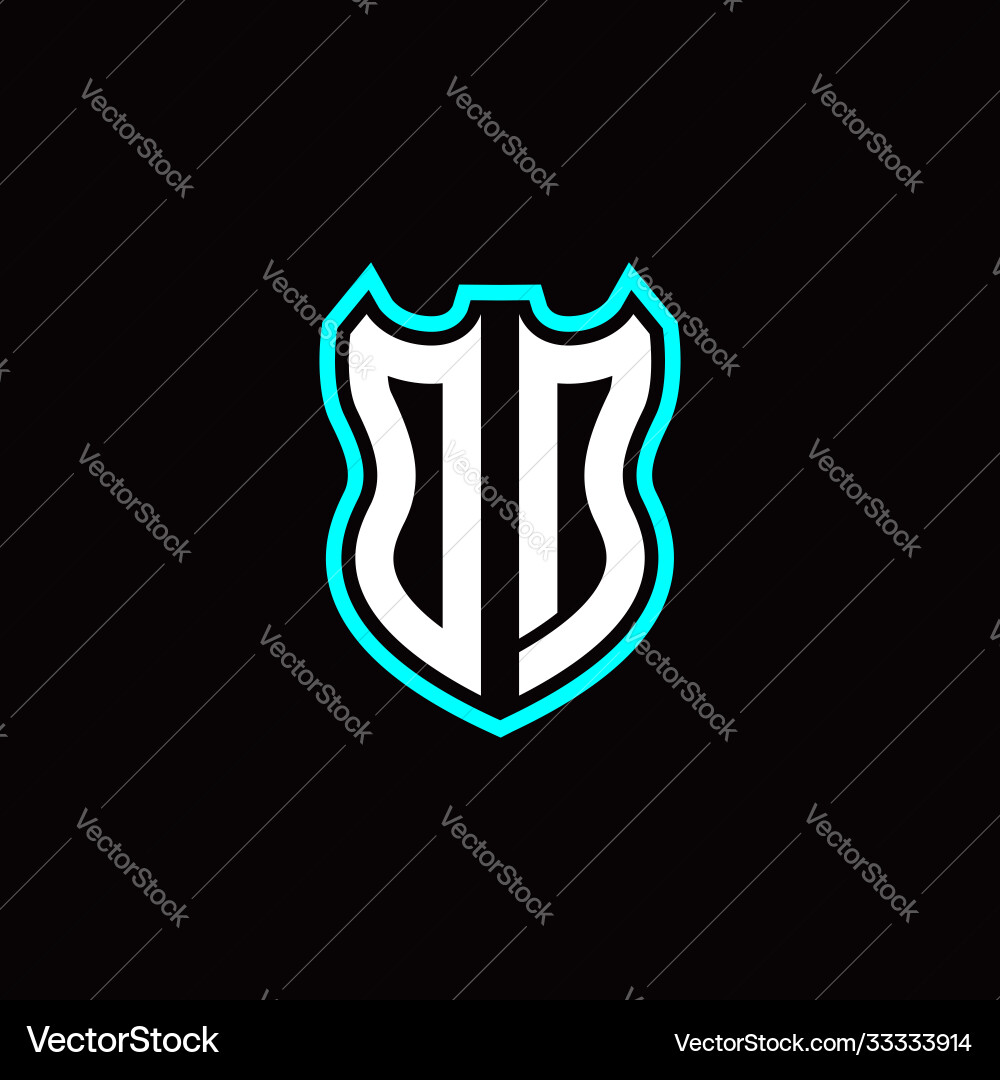O d initial logo design with shield shape Vector Image