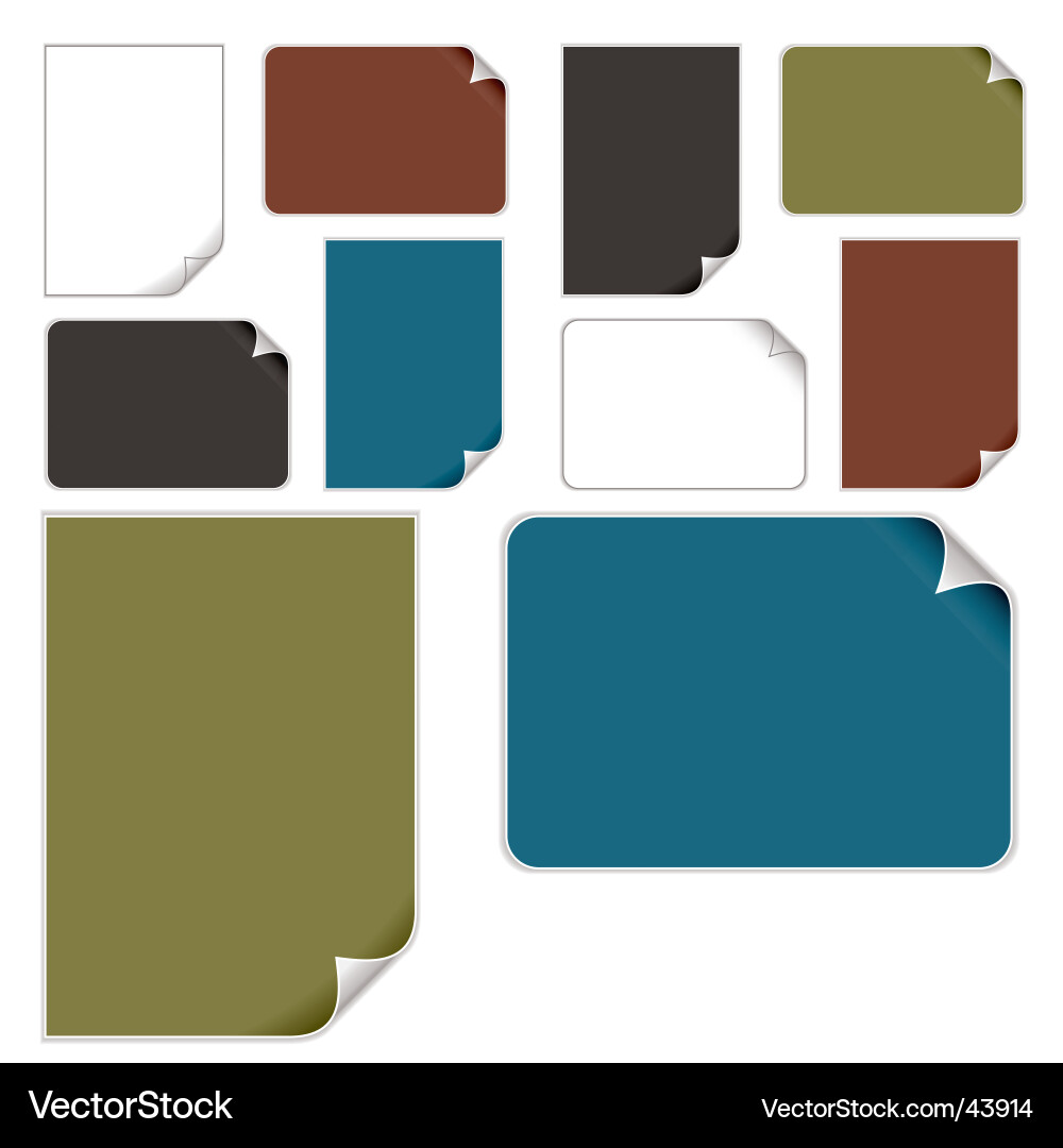 Page Curl with Color Variations vector image