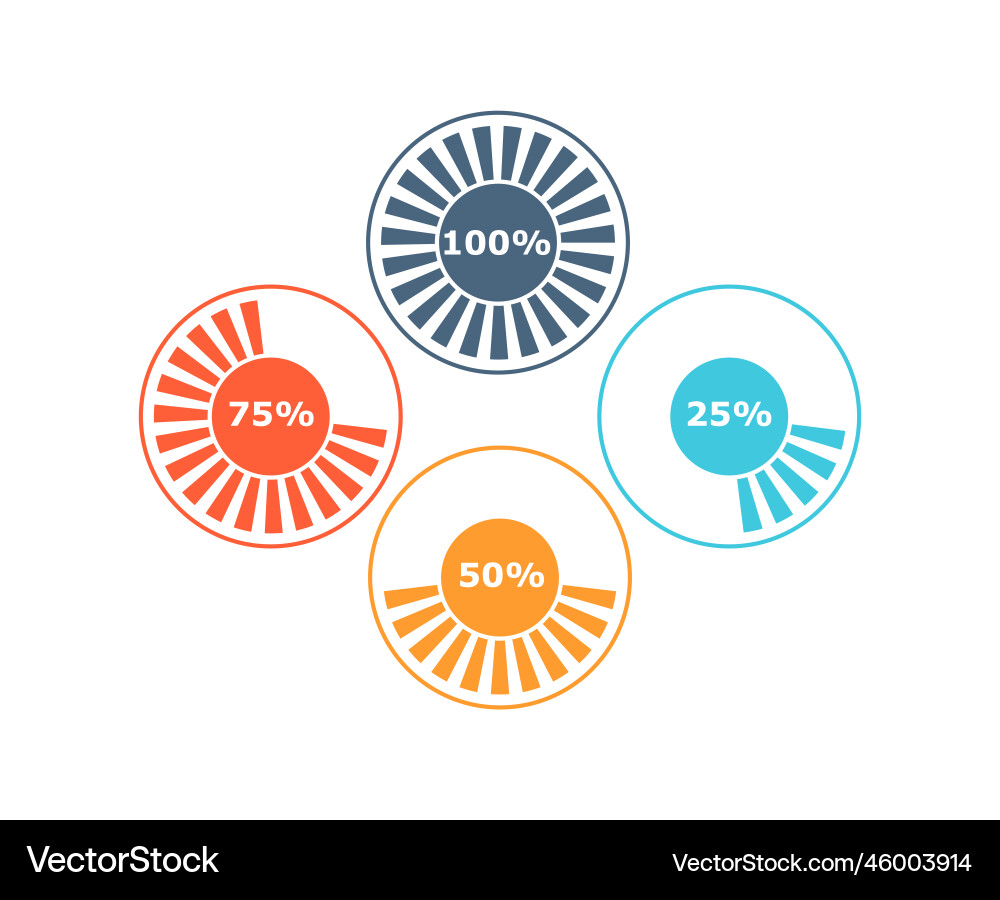 Progress & Stage Data Visualization vector image