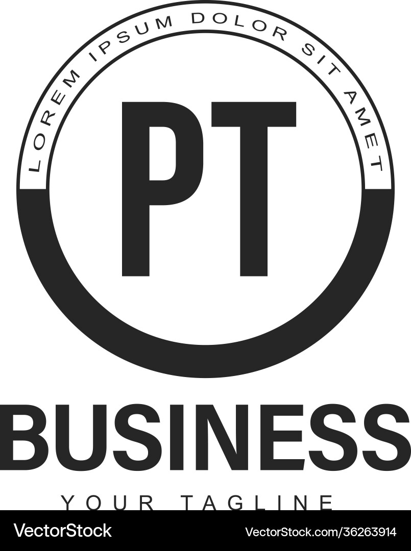 Pt initial a logo design with abstract style vector image