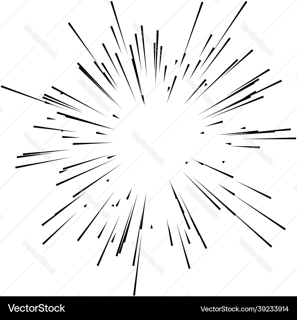 Radial radiating dynamic rays beams lines Vector Image