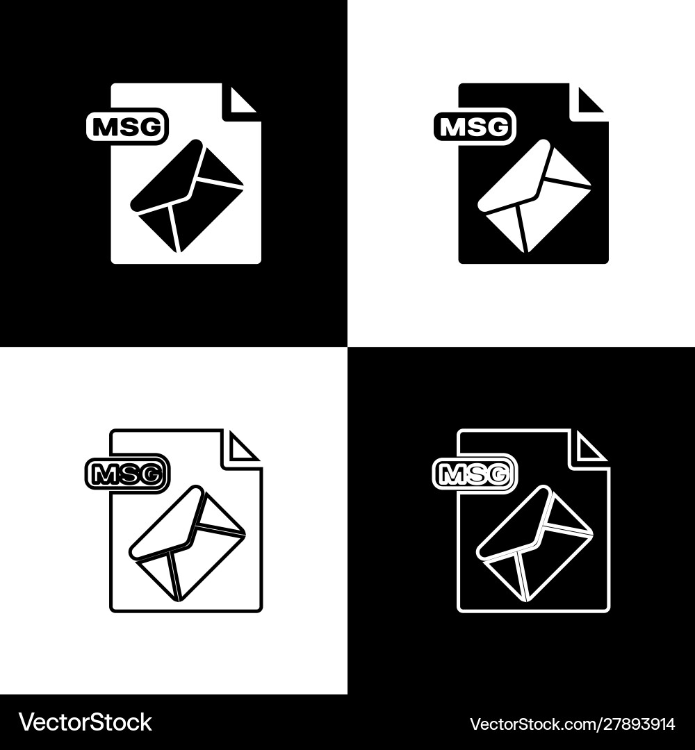 Set msg file document download button icon Set msg file document download button icon vector image