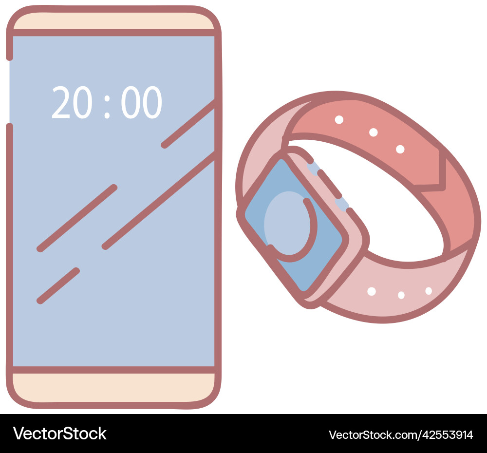 Smart watch with extended functionality near Smart watch with extended functionality near vector image