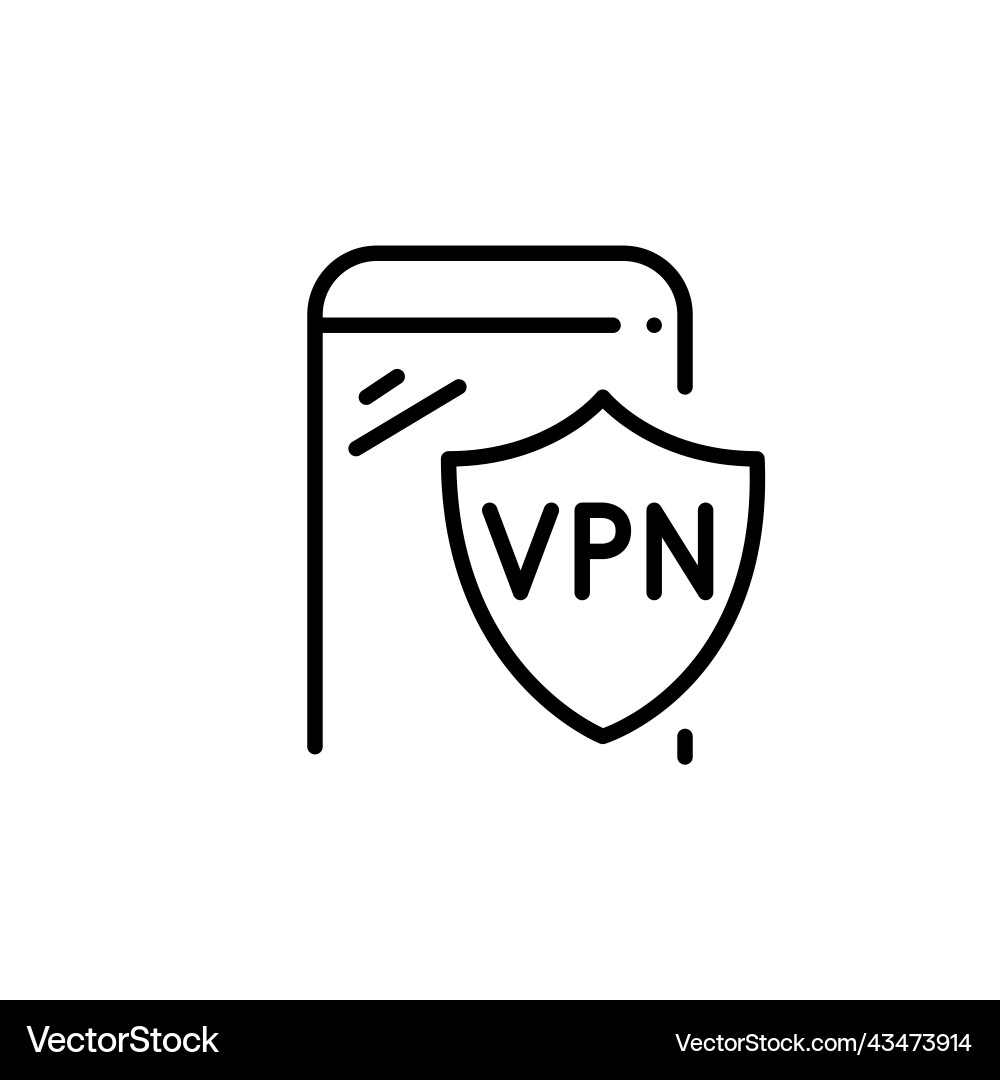 Smartphone using secure and private vpn connection Smartphone using secure and private vpn connection vector image