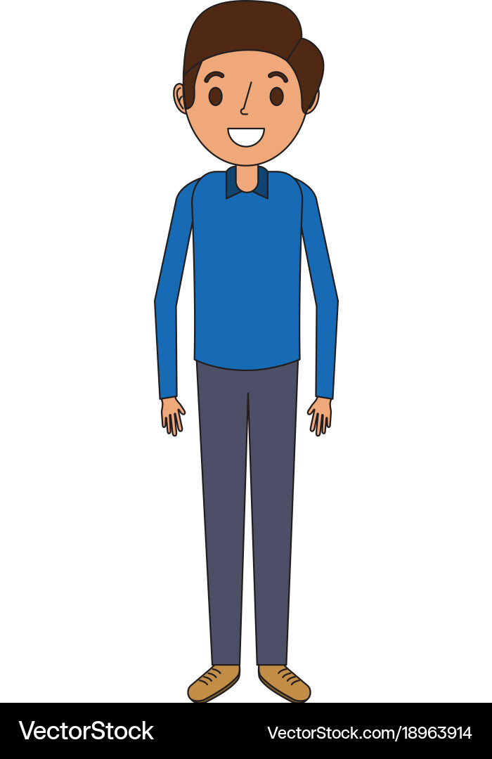 Smiling Man Character Vector Image