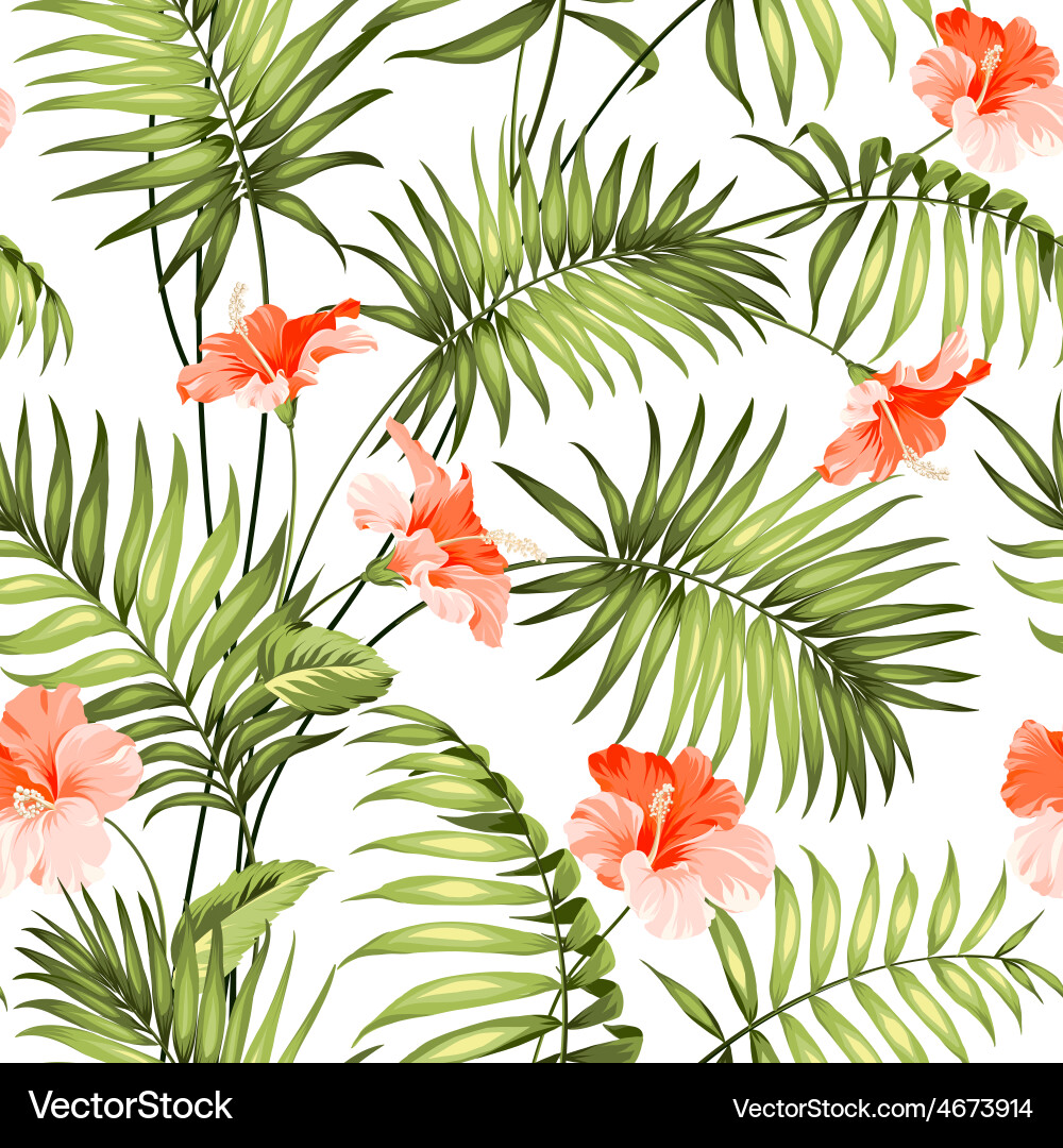 Tropical Palm Leaf Pattern Vector Image