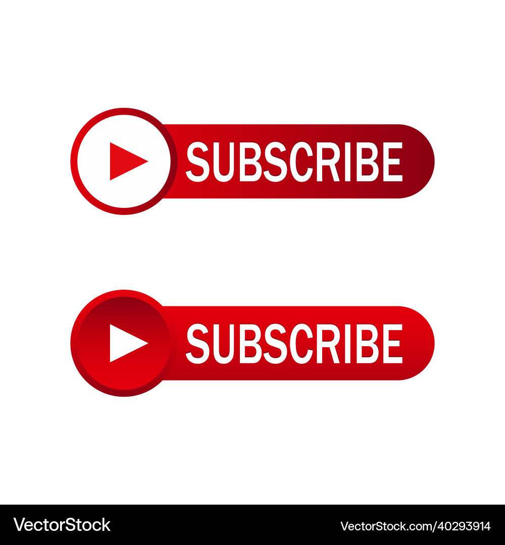 Youtube button inside round shape red subscribe Youtube button inside round shape red subscribe vector image