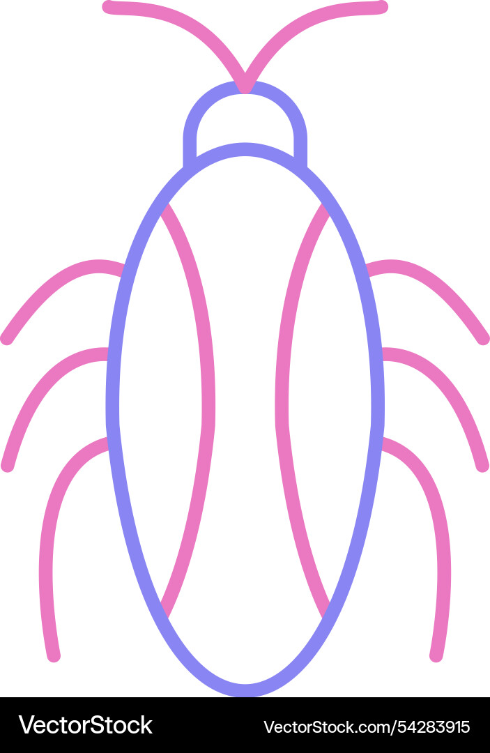 Cockroach line two colour icon Vector Image