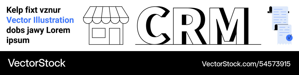 Crm Text mit Storefront und E-Mail-Elementen Crm Text mit Storefront und E-Mail-Elementen vektorbild