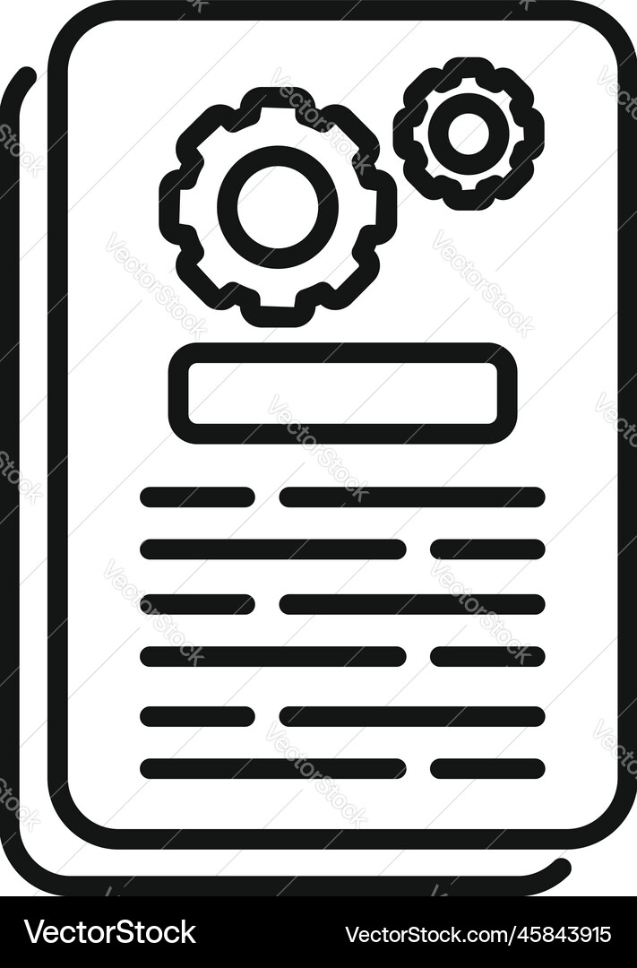 Digital document icon outline data paper Digital document icon outline data paper vector image