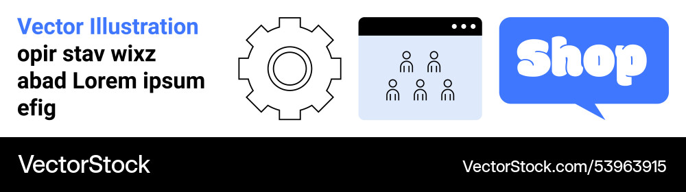 E-commerce and website development with gear user Vector Image