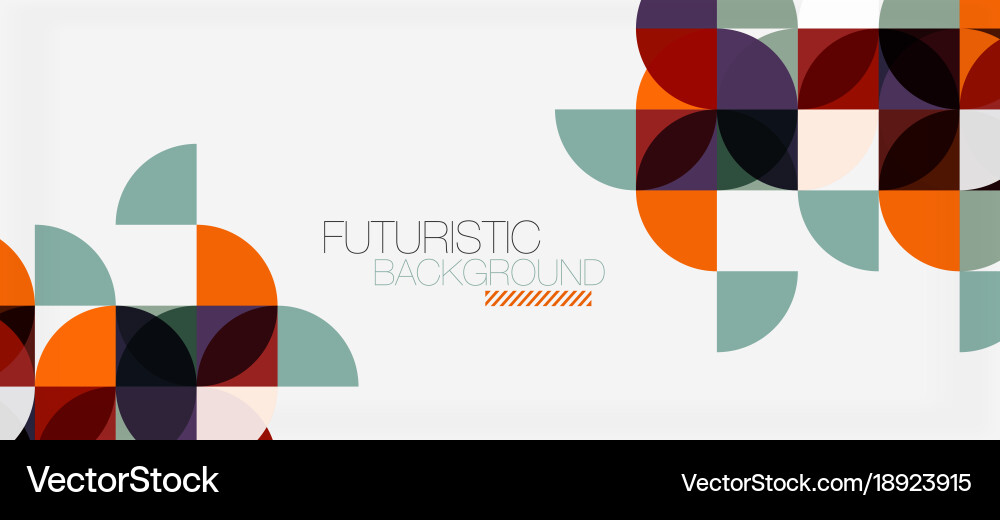 Geometric triangle and circle shape wide abstract vector image