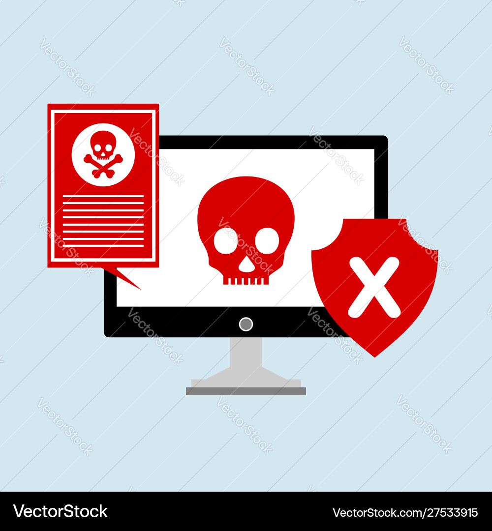 Hacker activity computeralert notification Hacker activity computeralert notification vector image