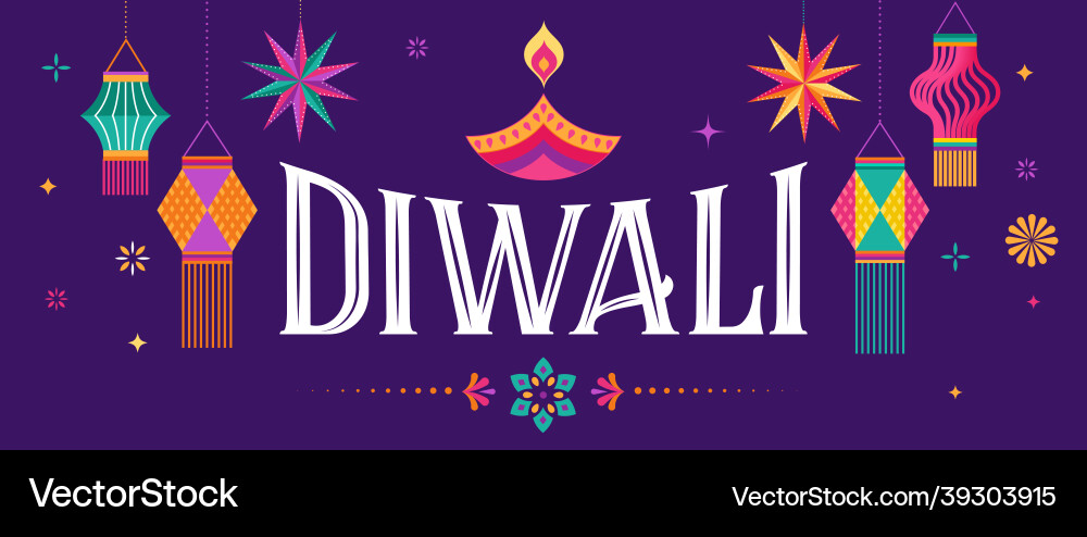 Happy diwali hindu festival banner greeting card Happy diwali hindu festival banner greeting card vector image