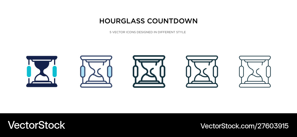 Hourglass countdown icon in different style two Hourglass countdown icon in different style two vector image