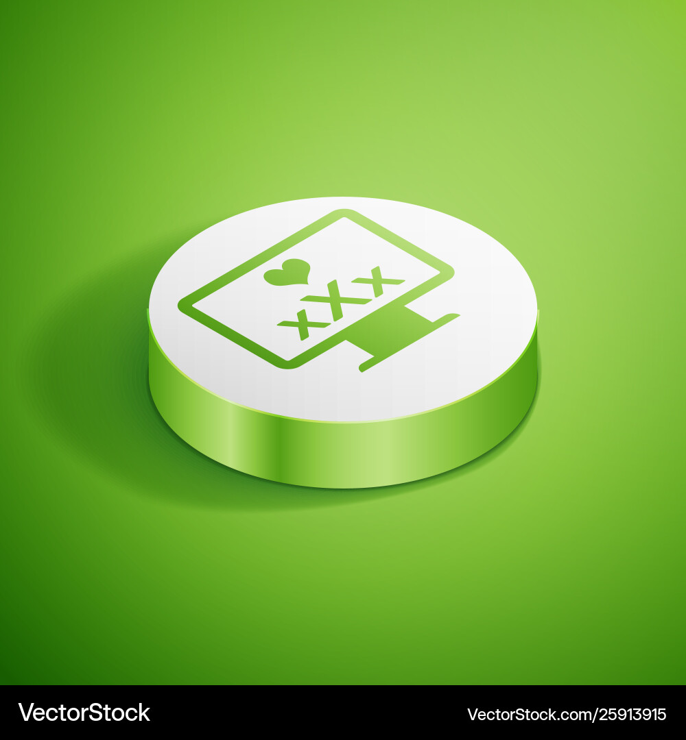Isometric computer monitor with 18 plus content Isometric computer monitor with 18 plus content Vector Image
