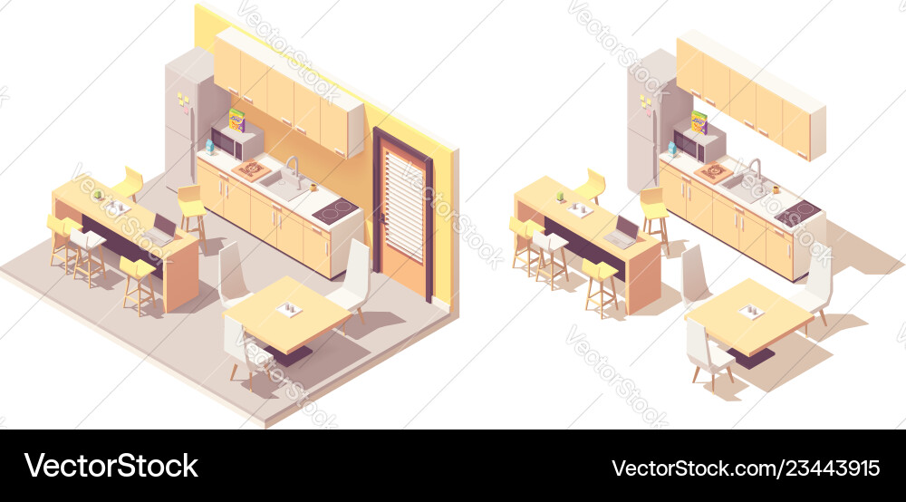 Isometric Kitchen Interior Royalty Free Vector Image