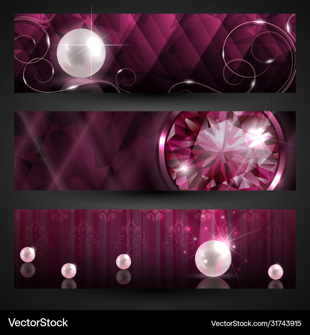 Jewellery banners set Jewellery banners set Vector Image