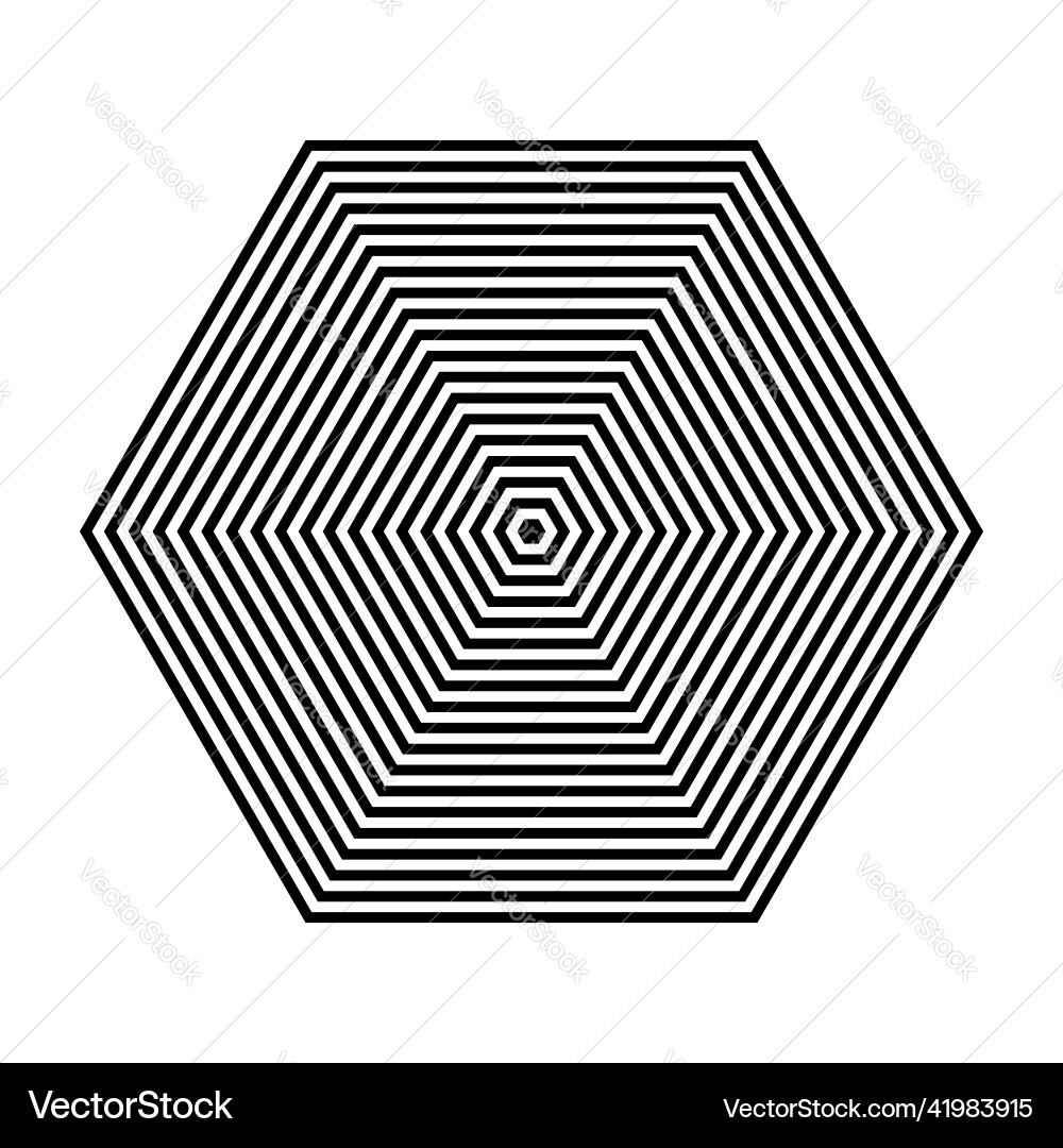 Lines pattern in hexagon shape Vector Image