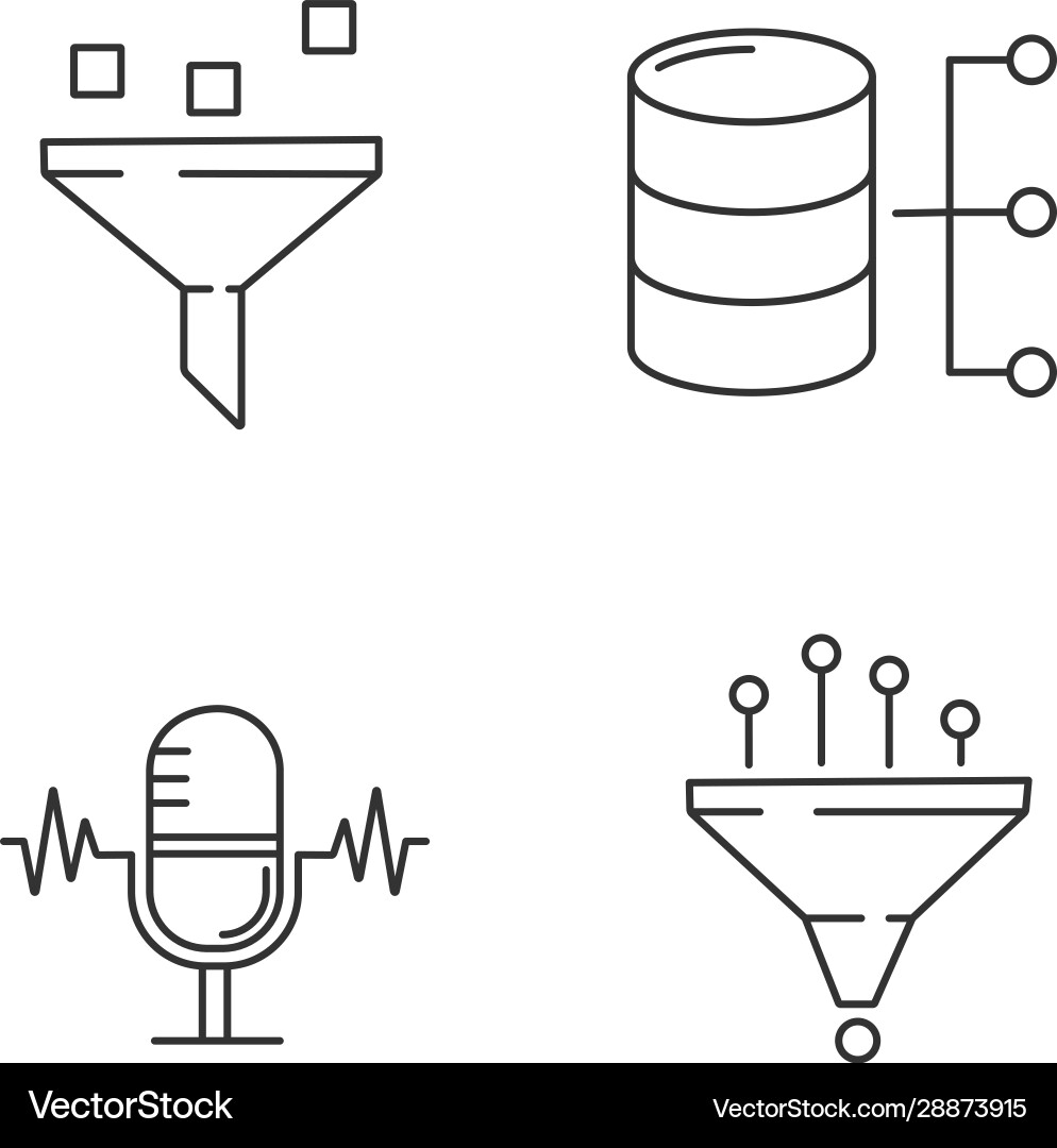 Machine Learning Icon Set vector image