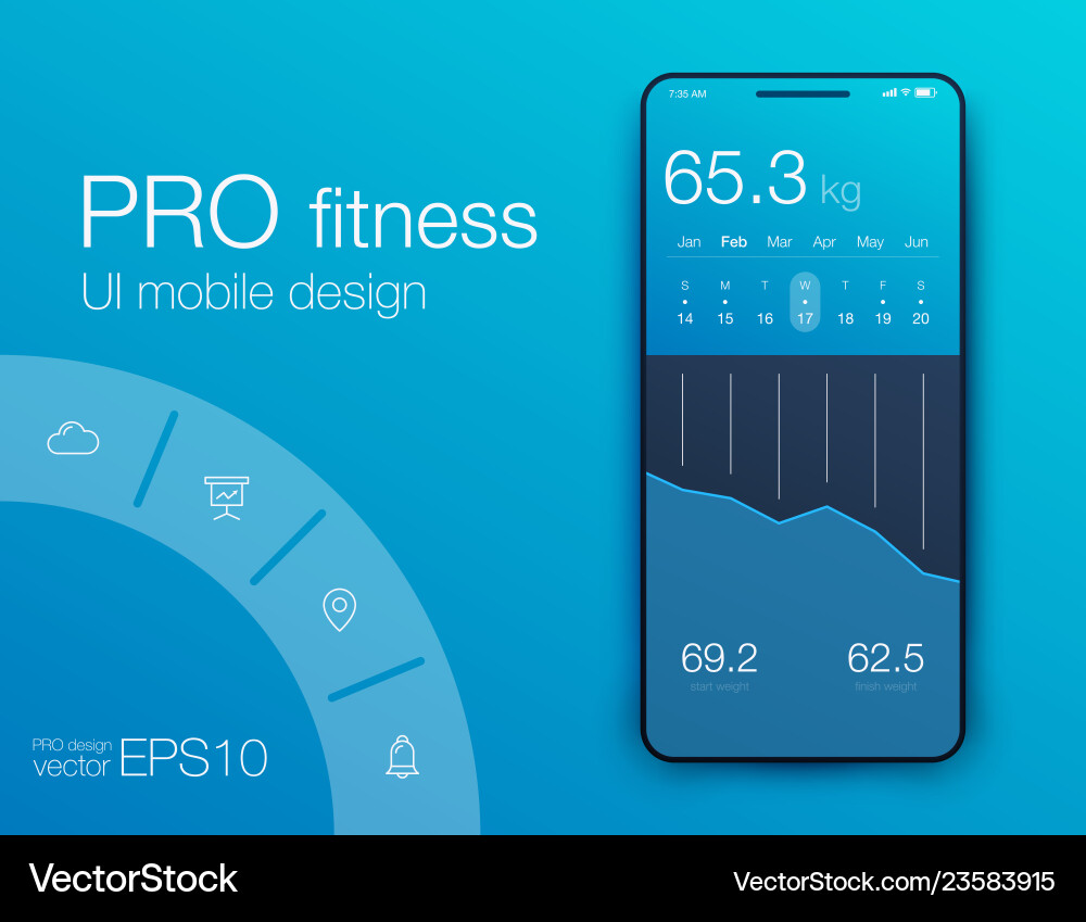 Mobile Analytics App UI vector image