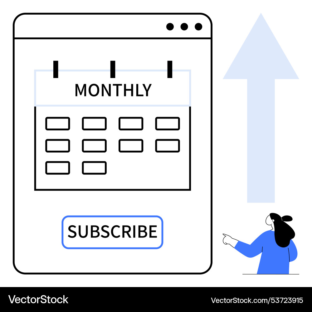 Monthly subscription calendar with subscribe Vector Image
