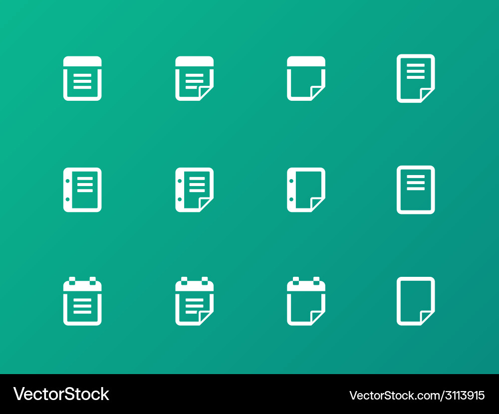 Notepad and sticky note icon set vector image