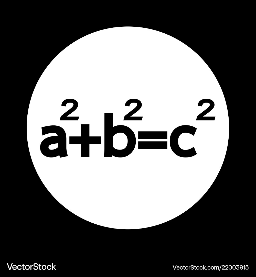 Pythagoras theorem icon Pythagoras theorem icon vector image